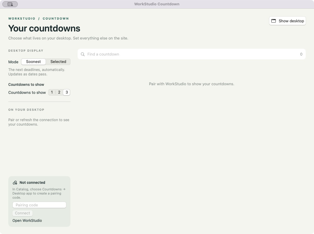 Countdown library before connecting