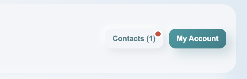 WorkStudio main page Contacts button with an unread marker.