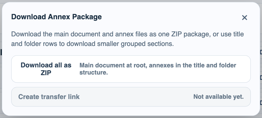 Download grouped invoice annex package.