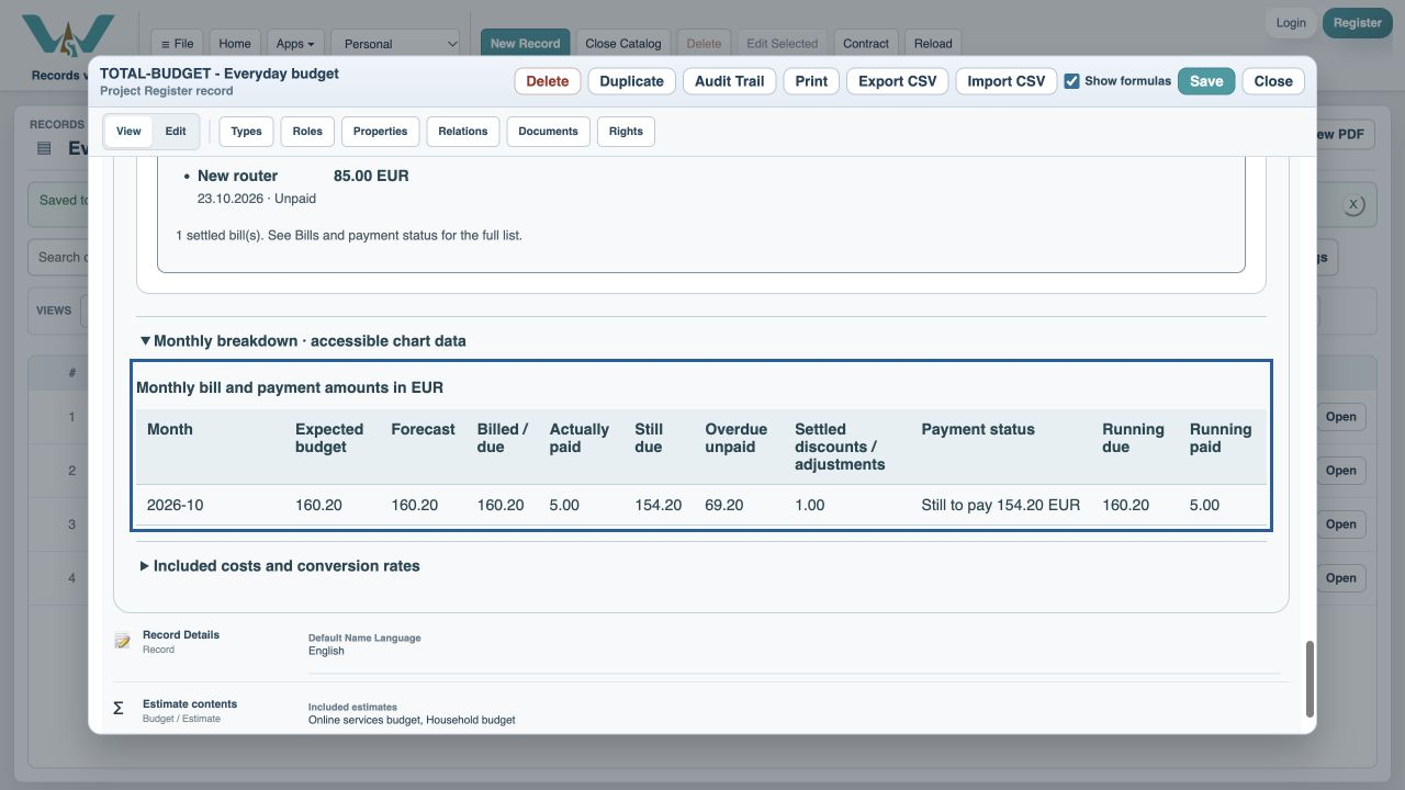 Open the monthly table — Expand Monthly breakdown to compare exact monthly values without relying on color.