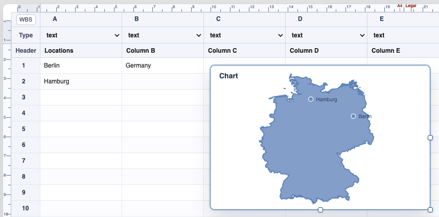 Map chart result.