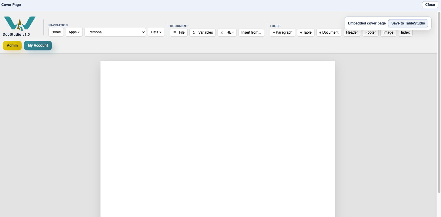 Cover page editor