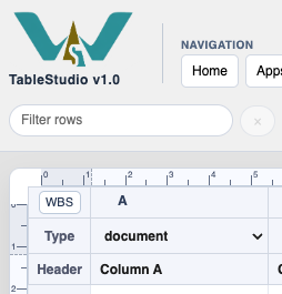TableStudio document column with linked document values.