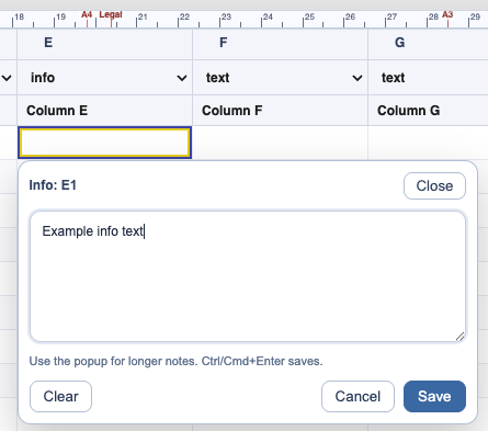 Info editor