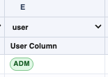 TableStudio user column cell showing selected initials